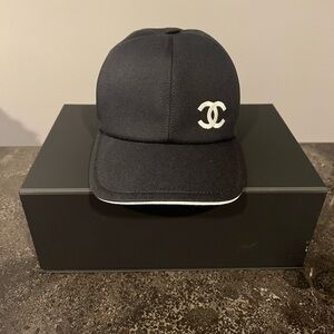 RARE Chanel Black CC Logo Baseball Cap